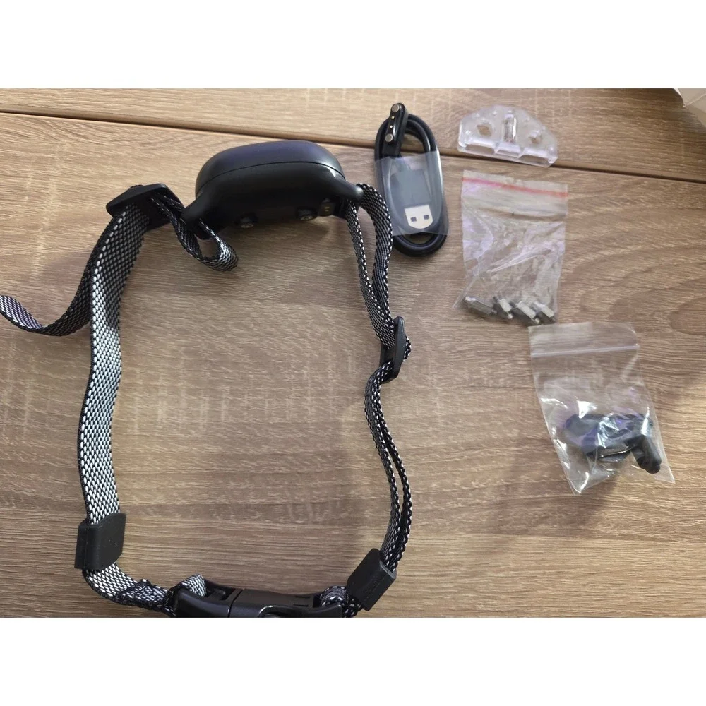 Rechargeable Dog Bark Collar Adjustable‎ Training Device with USB Cable Black